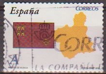 España 2010 4530 Sello º Banderas y Mapas Autonomias Murcia Timbre Espagne Spain Spagna 